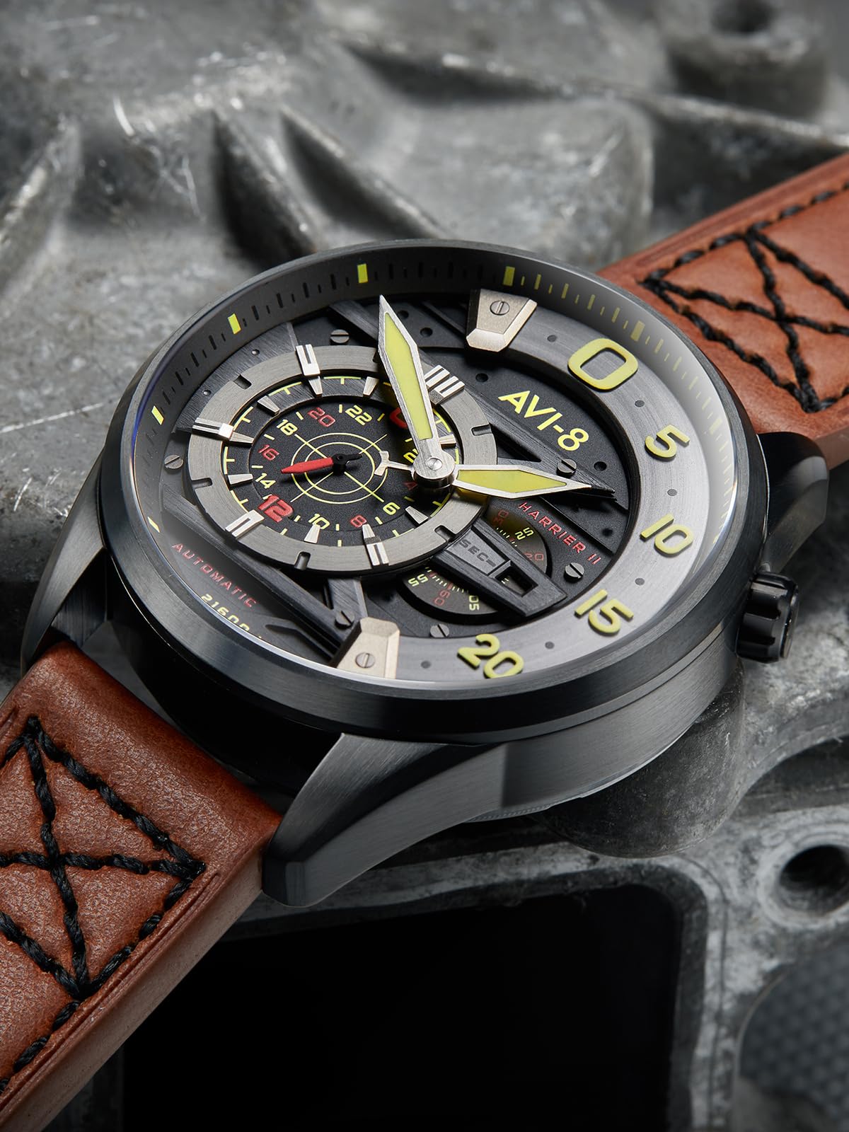 AVI-8 Men's 44mm Hawker Harrier Ace of Spades Black Watch with